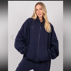 Comfrt cloud zip hoodie unisex oversized L in navy NIB